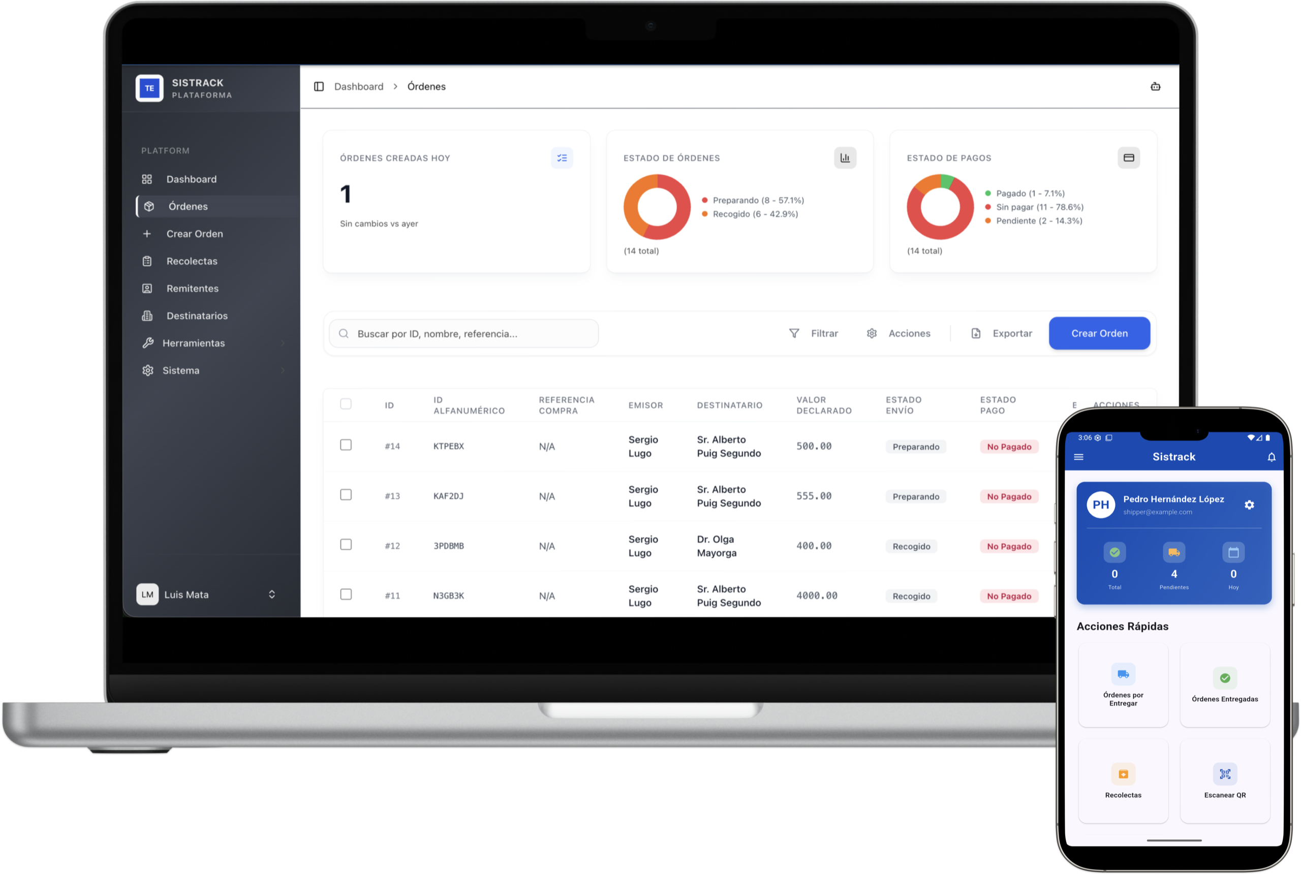Sistrack Dashboard y App Móvil
